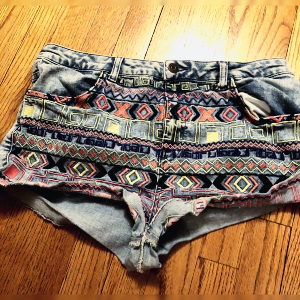 TopShop Moto high waisted Neon designed shorts